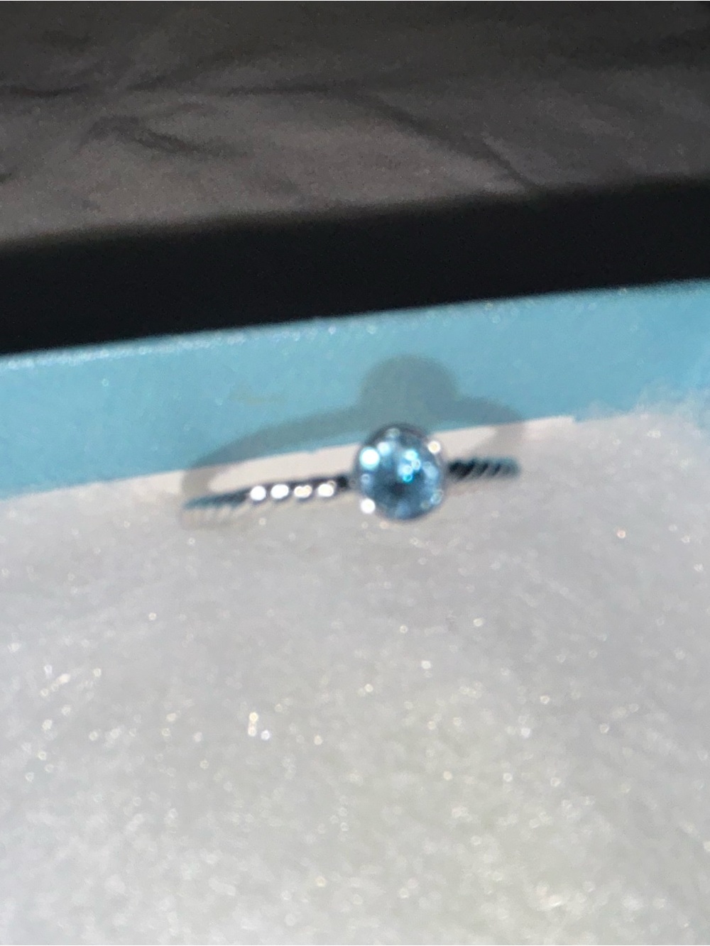 Blue Topaz March Birthstone Solitaire Ring - Women Jewelry